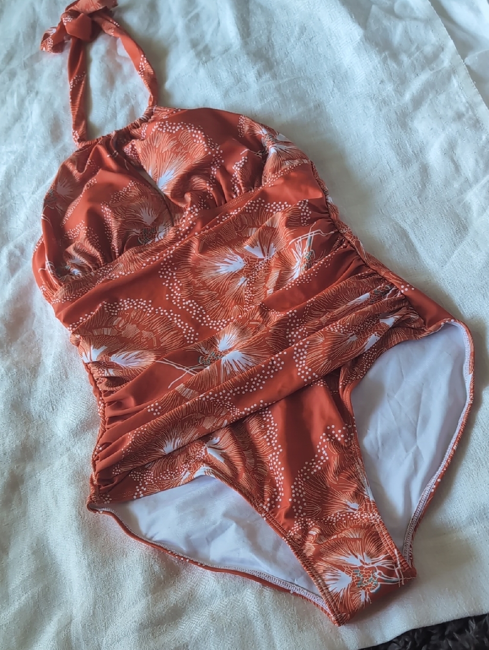 Rust Floral One-Piece Swimsuit
